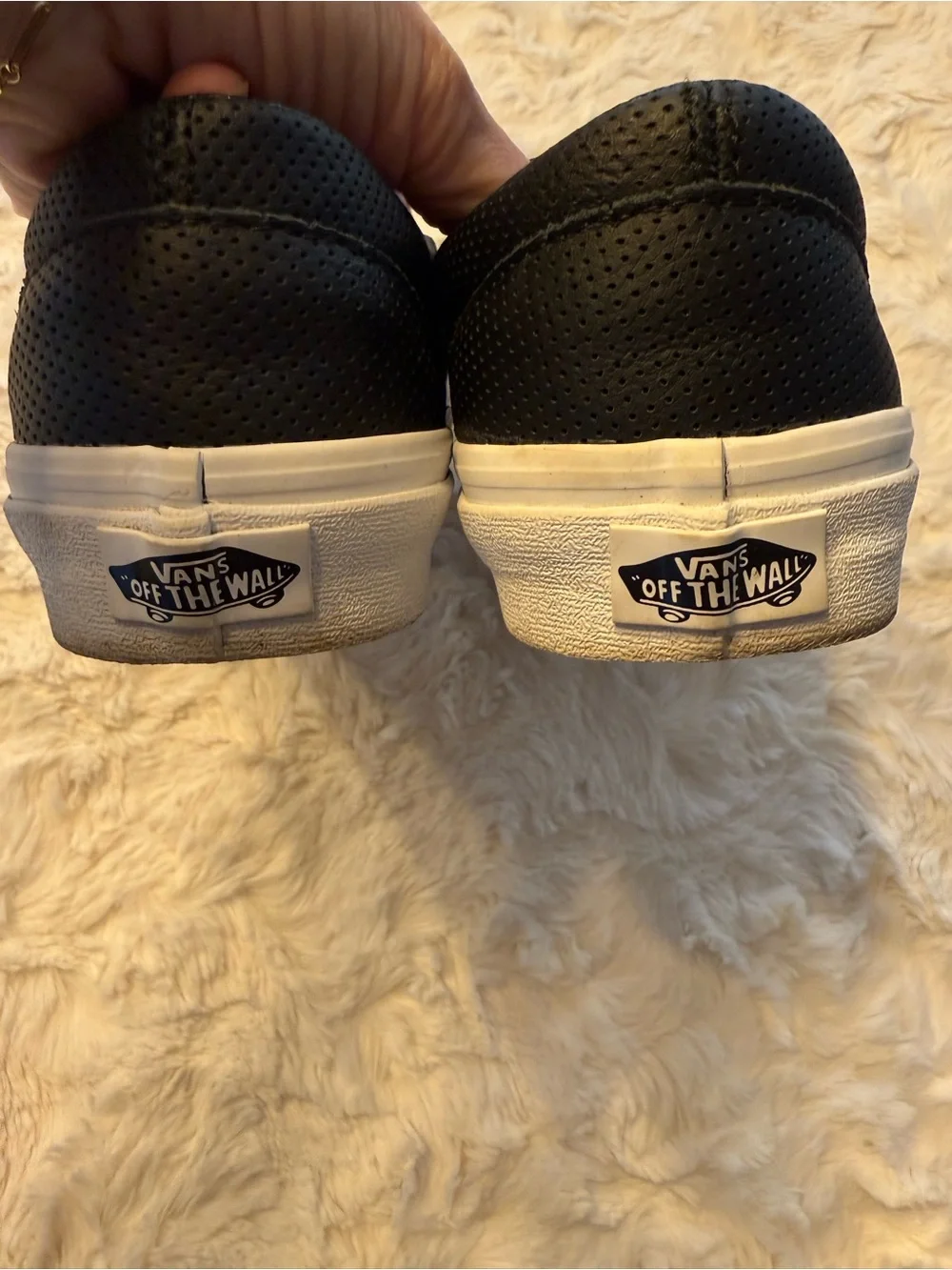 Vans Women’s Slip-On Perforated Leather Sneakers - Black 7